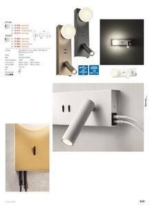 Redo 01-4662 - LED nástenné svietidlo NORMA LED/5W/230V+LED/3W CRI90 USB bronzové