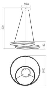 Redo 01-4361 - LED stmievateľný luster na lane TORSION LED/40W/230V zlatý