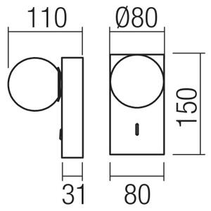 Redo 01-4656 - LED nástenné svietidlo NORMA LED/5W/230V CRI 90 USB biela
