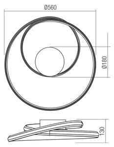 Redo 01-4357 - LED stmievateľné stropné svietidlo TORSION LED/40W/230V biele