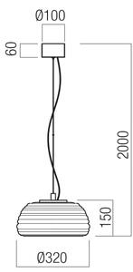 Redo 01-4541 - Stmievateľný LED luster na lanku ONDULA LED/12W/230V čierna/dymová