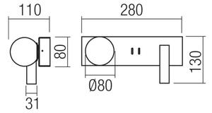 Redo 01-4660 - LED Nástenné svietidlo NORMA LED/5W/230V + LED/3W CRI 90 USB biela