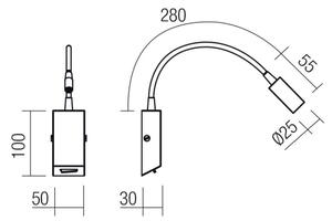 Redo 01-4802 - LED flexibilná lampička HELLO LED/3W/230V bronzová