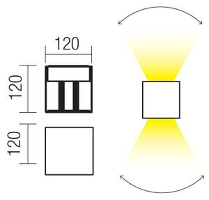 Redo 90294 - LED vonkajšie nástenné svietidlo VARY 2xLED/10W/230V 3000K IP54 biele