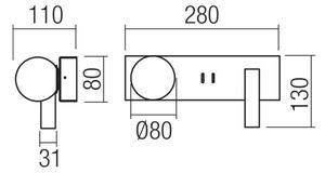 Redo 01-4662 - LED nástenné svietidlo NORMA LED/5W/230V+LED/3W CRI90 USB bronzové