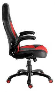Herná stolička A-RACER Q18 –⁠ PU koža, čierna/červená