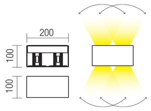 Redo 90300 - LED Vonkajšie nástenné svietidlo VARY 4xLED/5W/230V 3000K IP54 biela