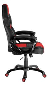 Herná stolička A-RACER Q12 –⁠ PU koža, čierna/červená