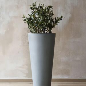Kvetináč RONDO CLASSICO s umelým olivovníkom OLIVEIRA, sklolaminát, výška 80 cm, betón-design šedý
