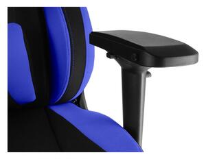 Herná stolička IRON XL — látka, čierna / modrá, nosnosť 130 kg