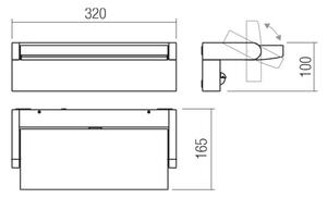 Redo 90716 - LED Vonkajšie nástenné svietidlo FLIP LED/40W/230V IP54 hnedá