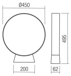 Redo 91066 - LED vonkajšie svietidlo ONIRO LED/15W/230V 49,5 cm CRI 90 IP65 antracit