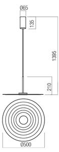 Redo 01-3047 - LED luster na lanku LAKE LED/13W/230V CRI 90 pr. 50 cm čierna