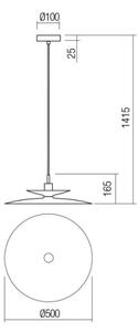Redo 01-3050 - Závesný luster na lanku GUNNAR 1xE27/42W/230V pr. 50 cm zelený