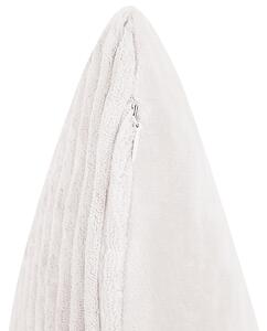 Súprava 2 dekoratívnych vankúšov krémová biela menčestrové obliečky 47 x 27 cm pruhovaný vzor moderný dizajn ozdobné vankúše