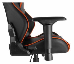 Herná stolička RACING ZK-026 — PU koža, čierna / oranžová, nosnosť 130 kg