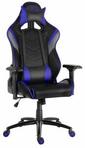 Herná stolička Racing PRO ZK-026 — ekokoža, čierna / modrá, nosnosť 130 kg