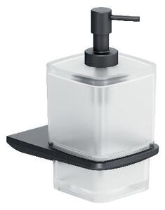 Kielle Vega - Dávkovač mydla s držiakom, matné sklo/matná čierna 40118004