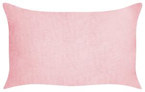 Súprava 2 dekoratívnych vankúšov ružová menčestrové obliečky 47 x 27 cm pruhovaný vzor moderný dizajn ozdobné vankúše