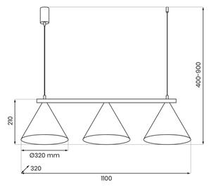 Luster na lanku CAPITAL 3xGX53/15W/230V zelený