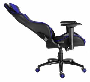 Herná stolička RACING ZK-026 — PU koža, čierna / modrá, nosnosť 130 kg