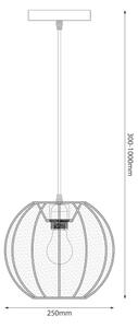 Závesný luster na lanku DANA 1xE27/15W/230V, priemer 25 cm, biely