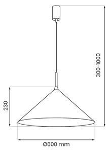Luster na lankách CAPITAL 1xGX53/15W/230V priemer 60 cm čierna