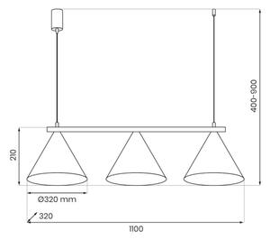 Závesný luster na lanku CAPITAL 3xGX53/15W/230V béžový