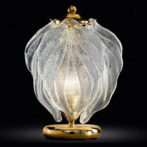 Sklenená stolná lampa Foglie z muránskeho skla