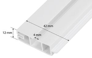 PVC stropná lišta s krytom jednoduchá biela Dĺžka koľajnice (cm): 120, Typ prichytenia: Žabky