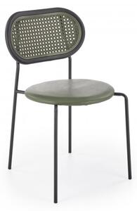 Jedálenská stolička MATILDA — oceľ, plast, zelené