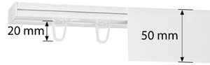 PVC stropná lišta s krytom dvojitá biela Dĺžka koľajnice (cm): 200, Typ prichytenia: Žabky