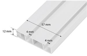 PVC stropná lišta s krytom dvojitá biela Dĺžka koľajnice (cm): 160, Typ prichytenia: Háčiky