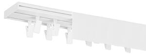 PVC stropná lišta s krytom dvojitá biela Dĺžka koľajnice (cm): 310, Typ prichytenia: Žabky