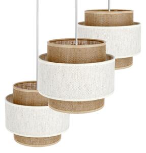 Luster na lanku BOHO 3xE27/60W/230V krémová/juta