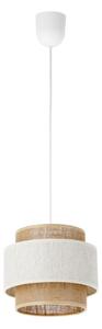 Závesný luster BOHO na lanku 1xE27/60W/230V, priemer 20 cm, krémová/juta