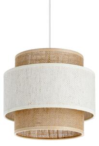 Závesný luster BOHO na lanku 1xE27/60W/230V, priemer 20 cm, krémová/juta