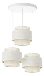 Závesný luster na lanku BOHO 3xE27/60W/230V, krémový/juta