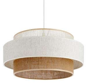 Závesný luster BOHO na lane 1xE27/60W/230V, priemer 40 cm, biela/juta