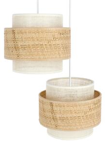 Závesný luster BOHO na lanku 2xE27/60W/230V juta/krémová