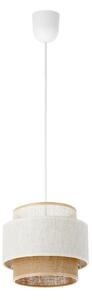 Luster na lane BOHO 1xE27/60W/230V, priemer 20 cm, biela/juta