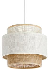 Luster na lane BOHO 1xE27/60W/230V, priemer 20 cm, biela/juta
