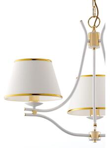 Jupiter 2085 - Luster na reťazi SAMBA 3xE27/15W/230V biela/zlatá