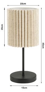 Brilagi - Stolná lampa NORDIC WAVE 1xE27/15W/230V ľan/čierna