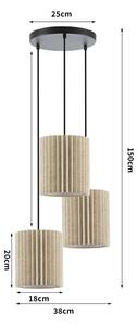 Brilagi - Luster na lanku NORDIC WAVE 3xE27/15W/230V pr. 38 cm ľan/čierna