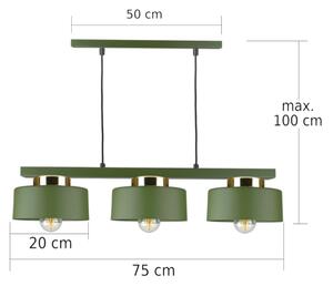 Závesný luster na lanku IGNIA 3xE27/60W/230V zelená/zlatá