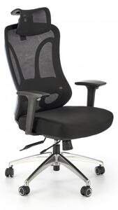 Kancelárska ergonomická stolička GILBERTO — kov, látka, sieť, čierna