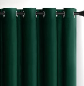 Tmavozelený zamatový dimout záves 140x245 cm Eyelets – Restilo