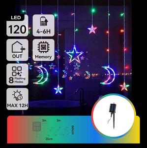 Aigostar - LED RGBY solárny vianočný reťaz 120xLED/8 funkcií 3x0,6m 500 mAh IP65