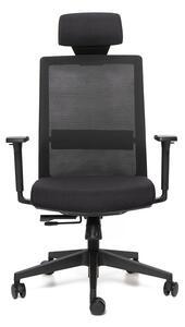Kancelárska ergonomická stolička Sego LINK — sieť/látka, čierna